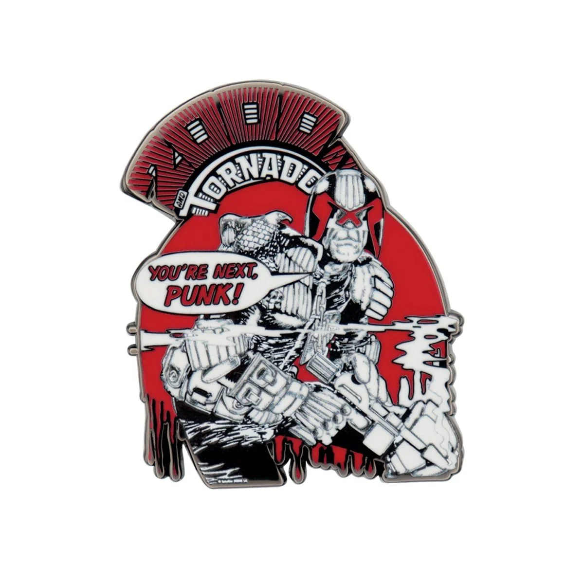 2000 AD Judge Dredd You’re Next Punk Pin Badge - Image 2