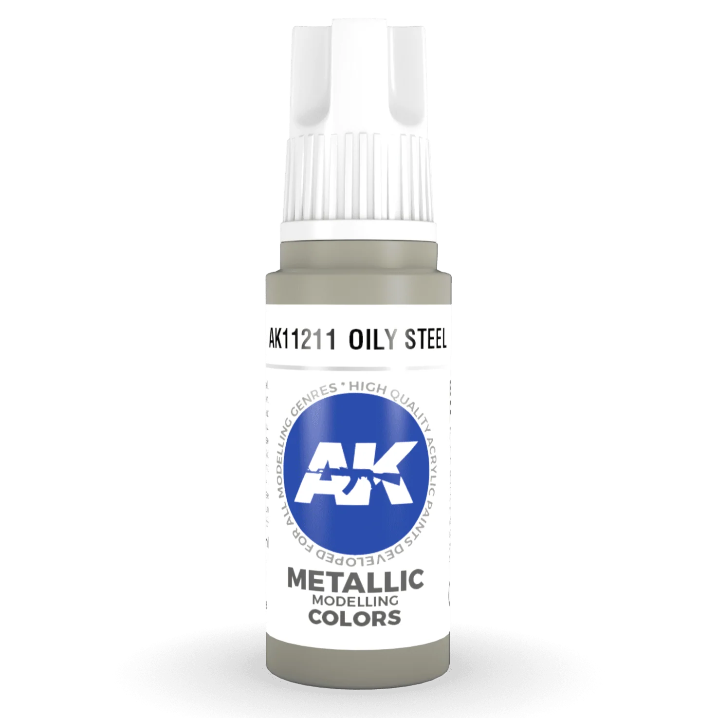 AK Interactive 3rd Gen Acrylic - Oily Steel 17ml (AK11211)