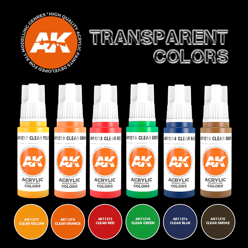 AK Interactive 3rd Gen Acrylic Transparent Colors Set (AK11758) - Image 3