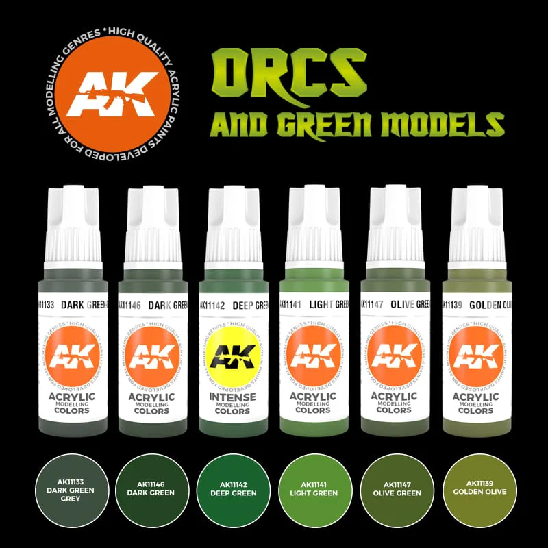 AK Interactive 3rd Gen Acrylics Orcs & Green Creatures Set (AK11600) - Image 2