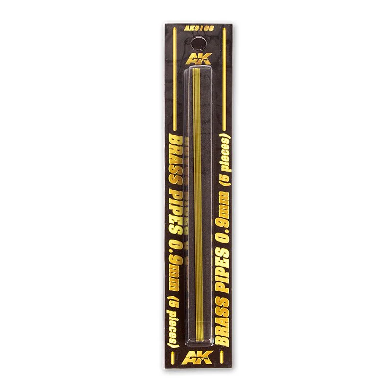 AK Interactive - Brass Pipes 0.9mm, 5 Units (AK9108)