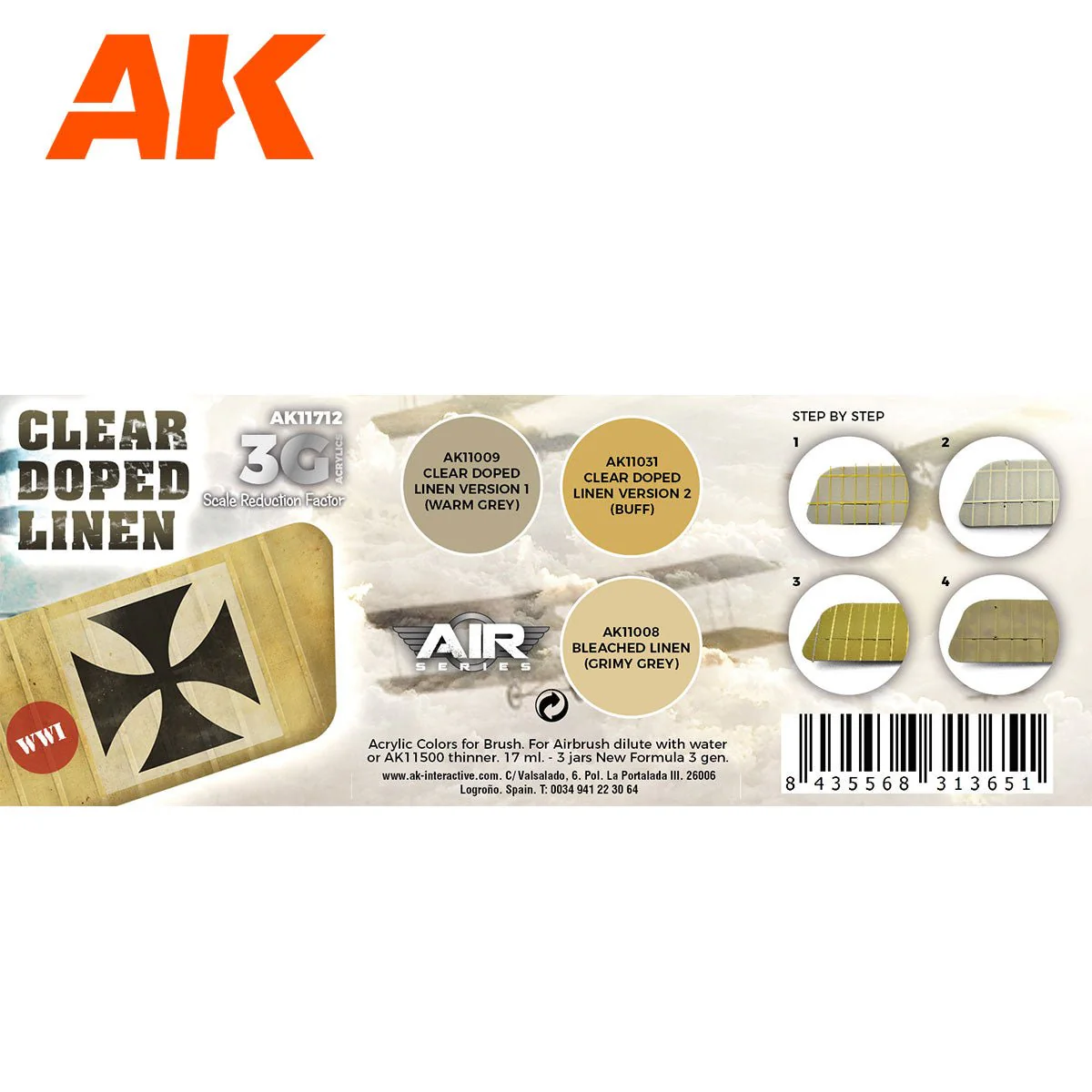 AK Interactive - Clear Doped Linen Set 3G (AK11712) - Image 2