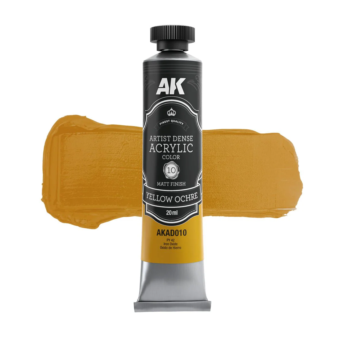 AK Interactive Dense Acrylic Black & White Set (6 Tubes 20ml) (AKAD101) - Image 5