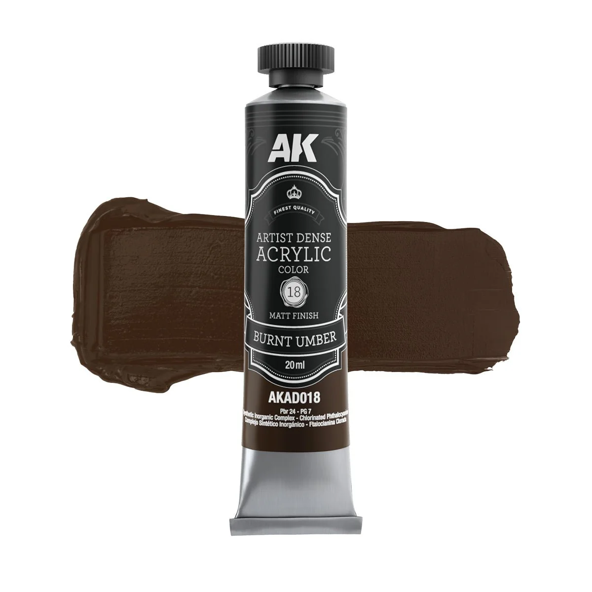 AK Interactive Dense Acrylic Black & White Set (6 Tubes 20ml) (AKAD101) - Image 7