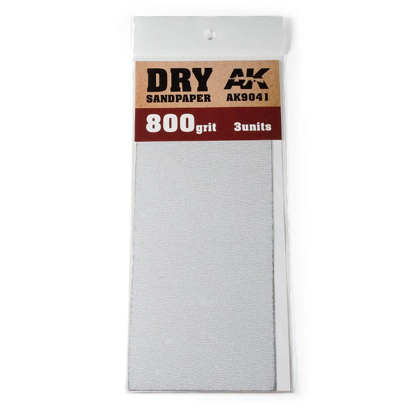 AK Interactive - Dry Sandpaper 800 Grit (Pack of 3) (AK9041)