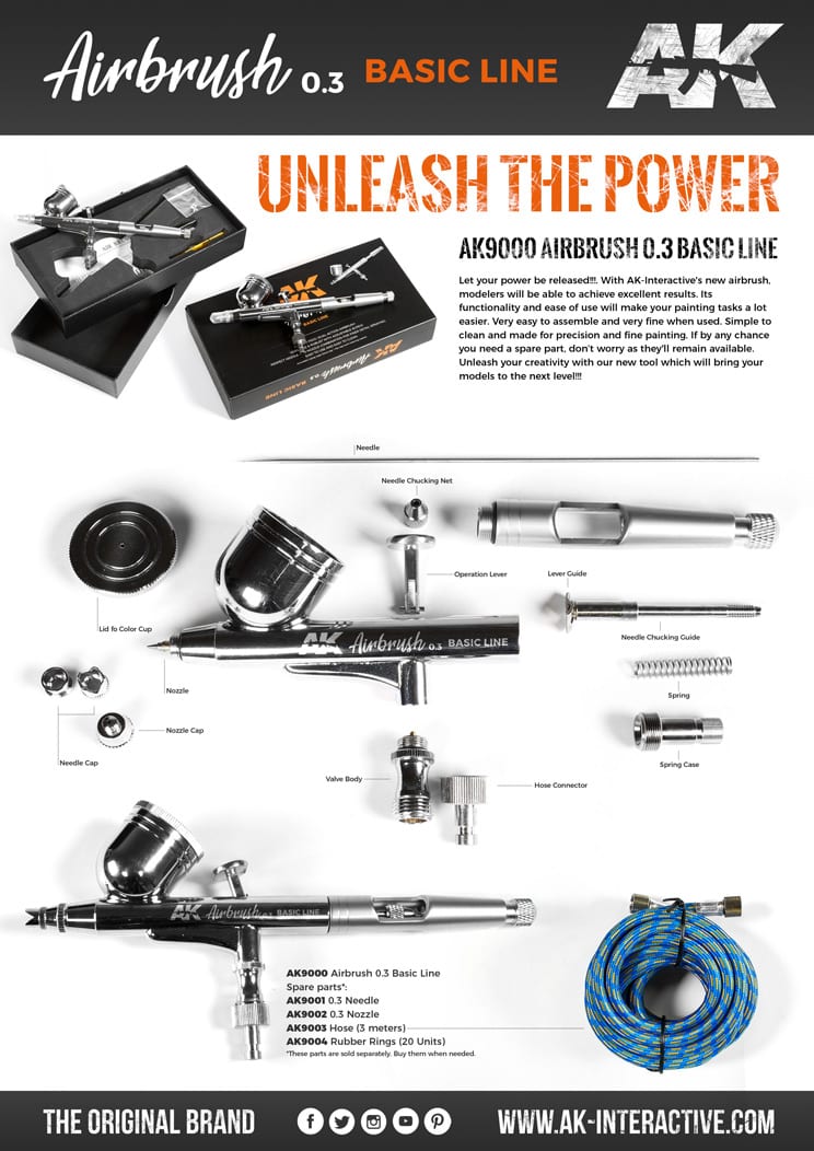 AK Interactive Dual Action Airbrush with 0.3mm Nozzle (AK9000) - Image 4