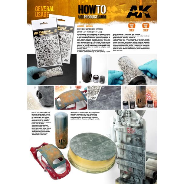 AK Interactive Flexible Airbrush Stencil 1/20 1/24 1/35 Scale (AK9079) - Image 2