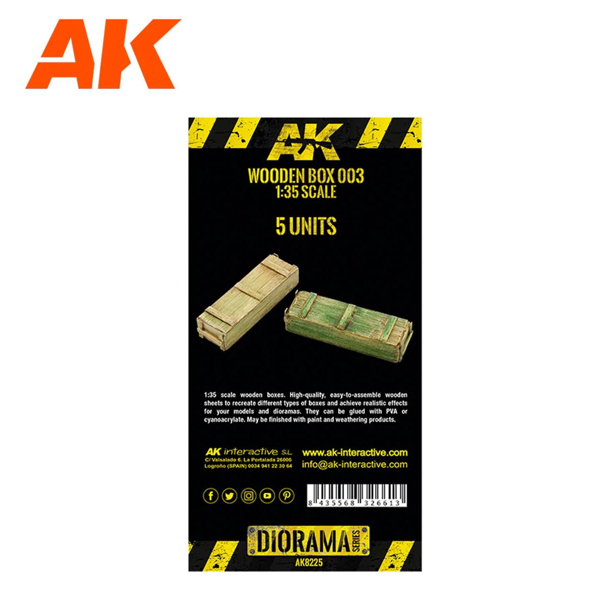 AK Interactive Laser Cut Wooden Box 003 1:35. (5 Units) (AK8225) - Image 2