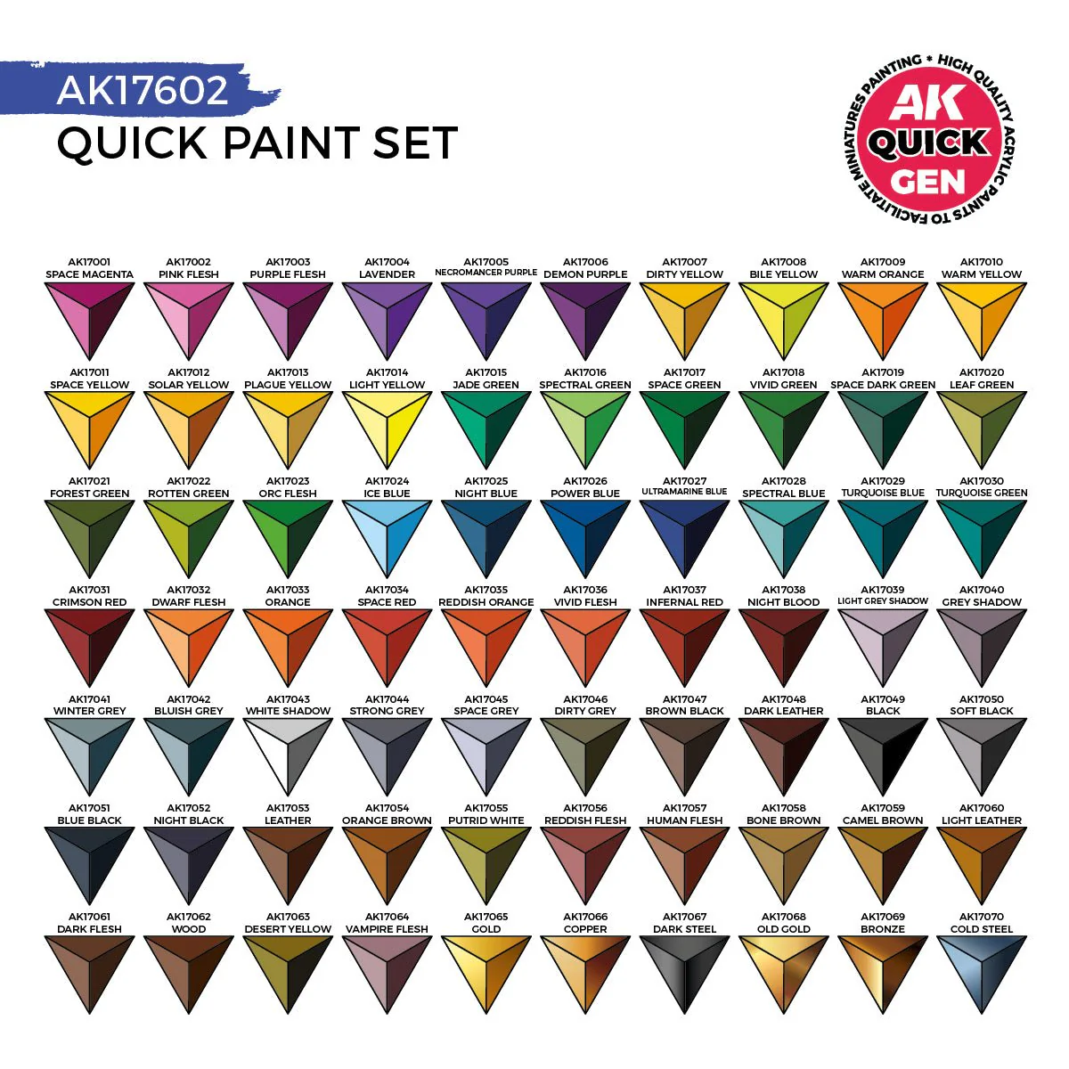 AK Interactive Quick Gen Paint Set - 72 Colors & 2 Brushes (AK17602) - Image 3