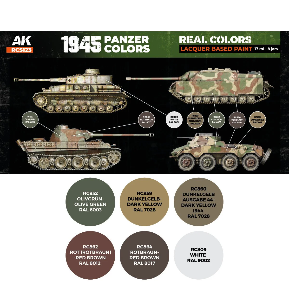 AK Interactive Real Colors - 1945 Panzer Set (RCS123) - Image 2