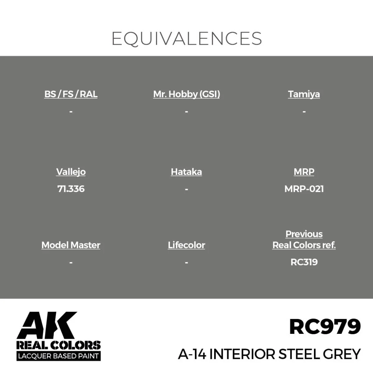 AK Interactive Real Colors - A-14 Interior Steel Grey (RC979) - Image 2