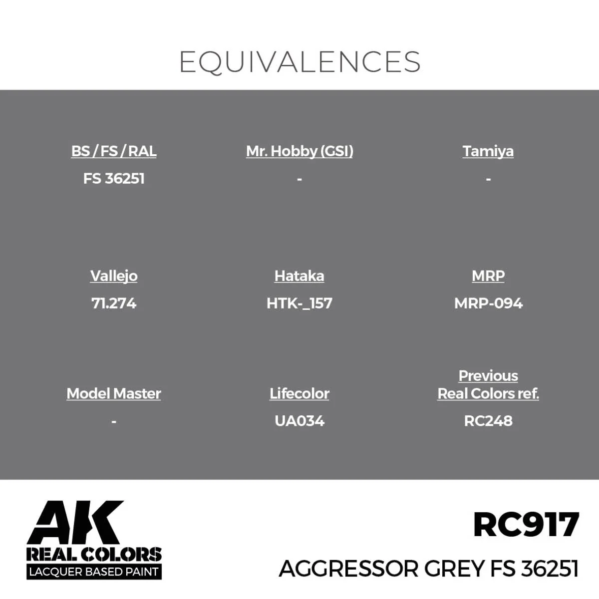 AK Interactive Real Colors - Aggressor Grey FS 36251 (RC917) - Image 3
