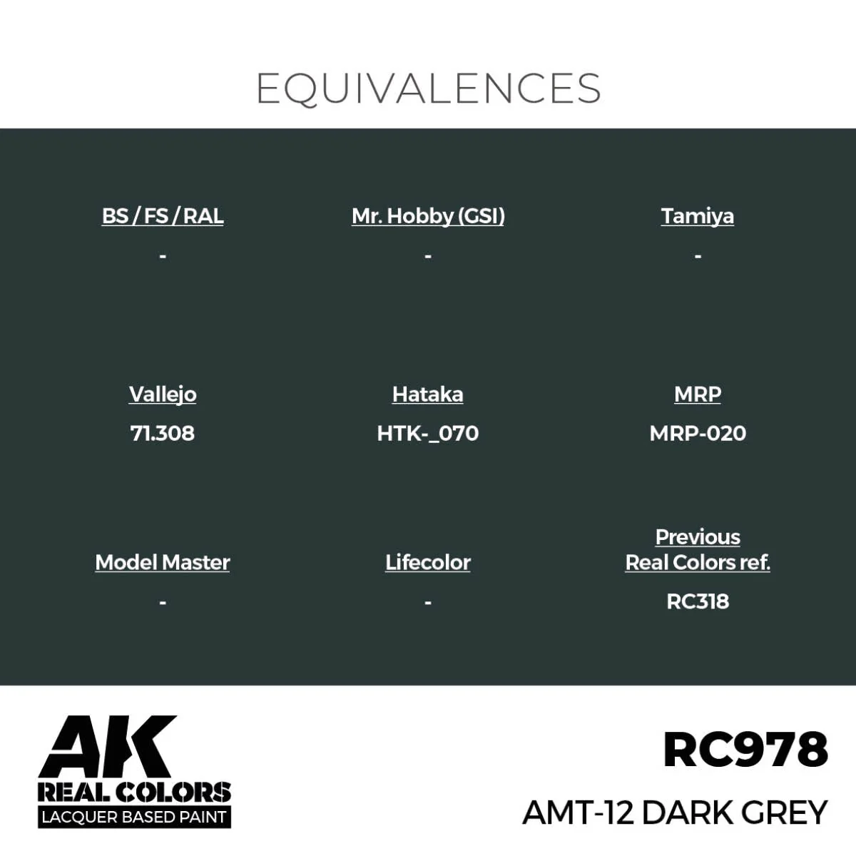 AK Interactive Real Colors - AMT-12 Dark Grey (RC978) - Image 3