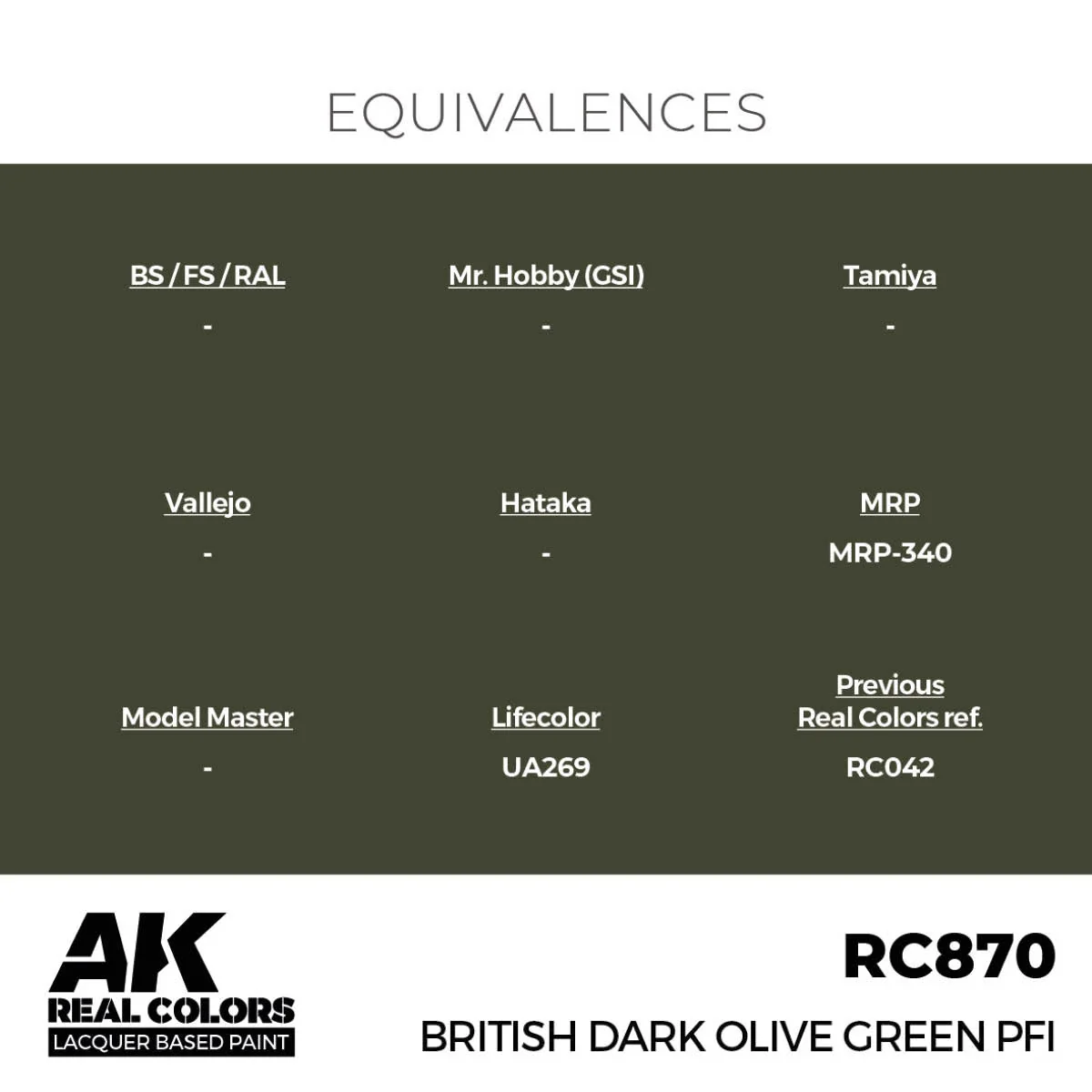 AK Interactive Real Colors - British Dark Olive Green PFI (RC870) - Image 3