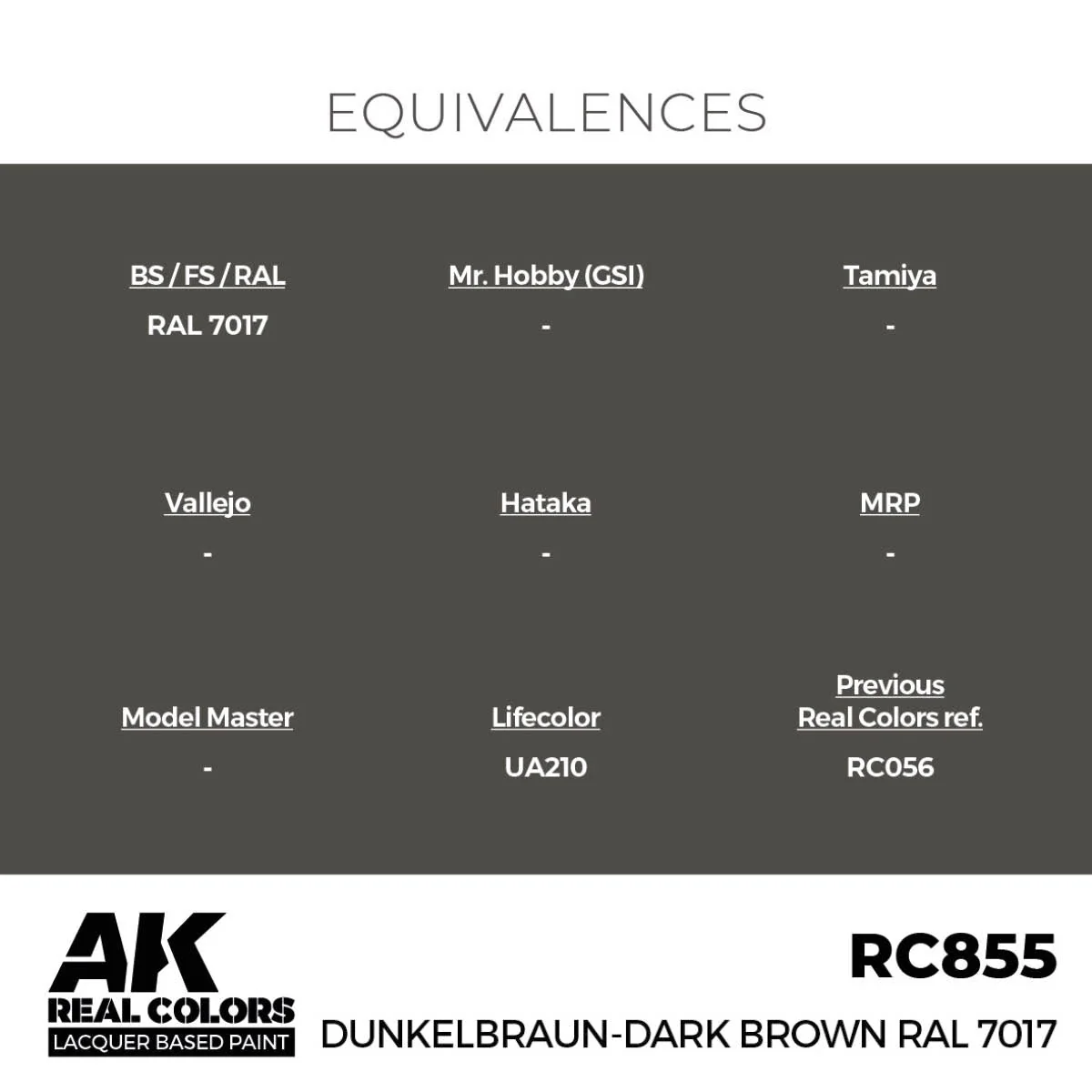 AK Interactive Real Colors - Dunkelbraun-Dark Brown RAL 7017 (RC855) - Image 3