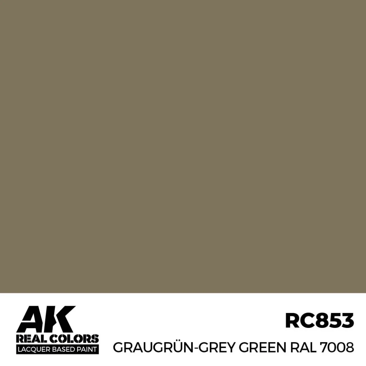 AK Interactive Real Colors - Graugrün-Grey Green RAL 7008 (RC853) - Image 3
