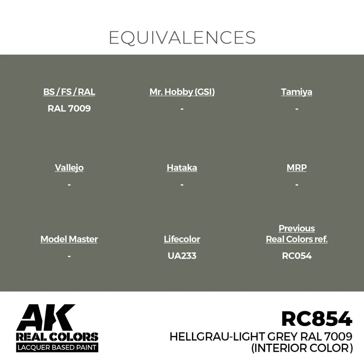 AK Interactive Real Colors - Hellgrau-Light Grey RAL 7009 (Interior Color) (RC854) - Image 3