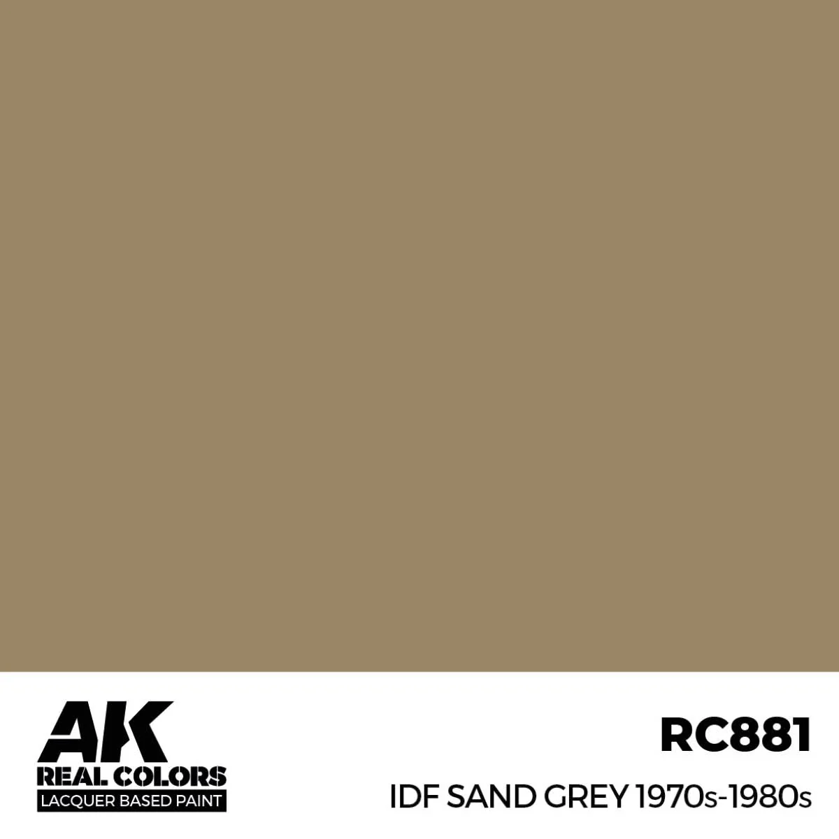 AK Interactive Real Colors - IDF Sand Grey 1970s-1980s (RC881) - Image 2