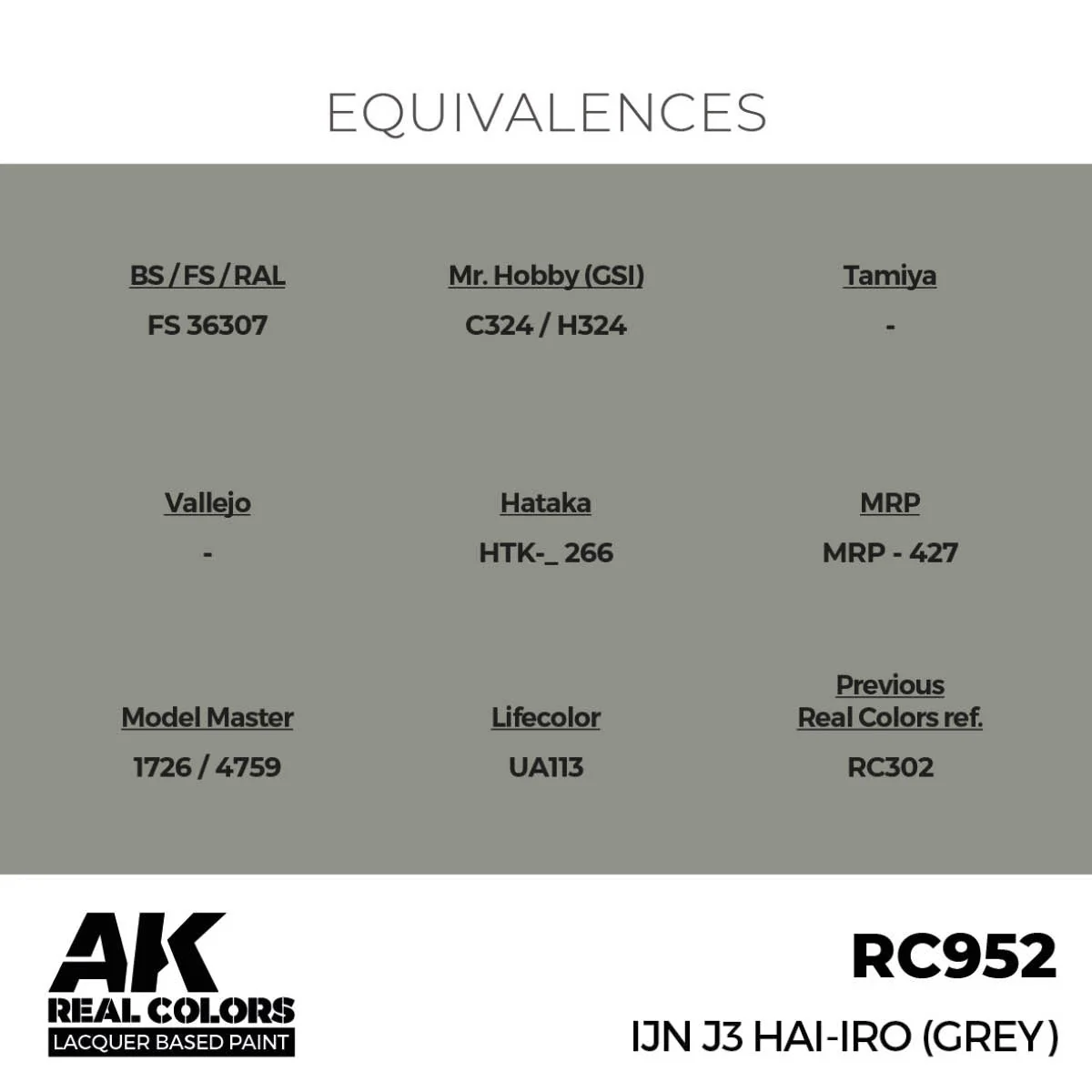 AK Interactive Real Colors - IJN J3 Hai-Iro (Grey) (RC952) - Image 3