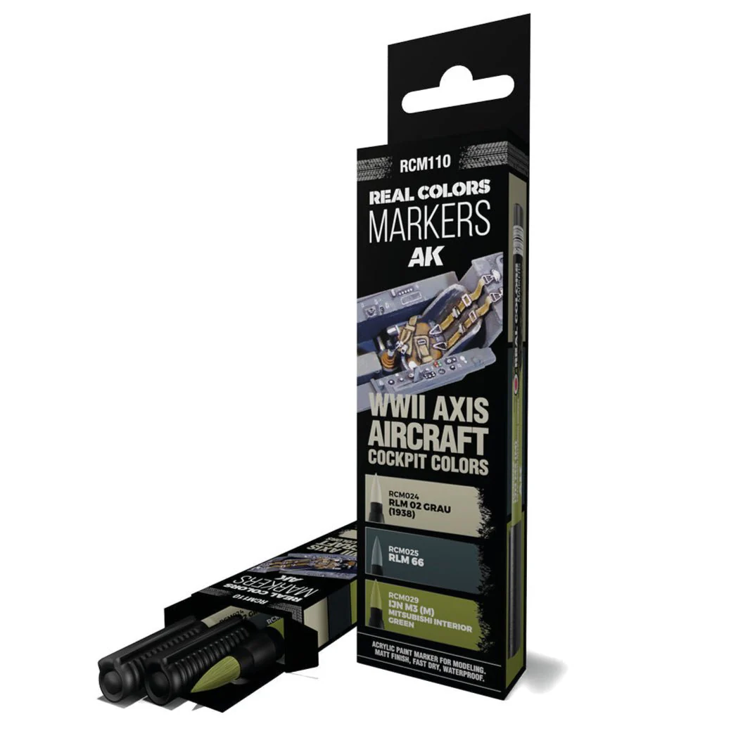 AK Interactive Real Colors Markers - WWII Axis Aircraft Cockpit Colours (RCM110)