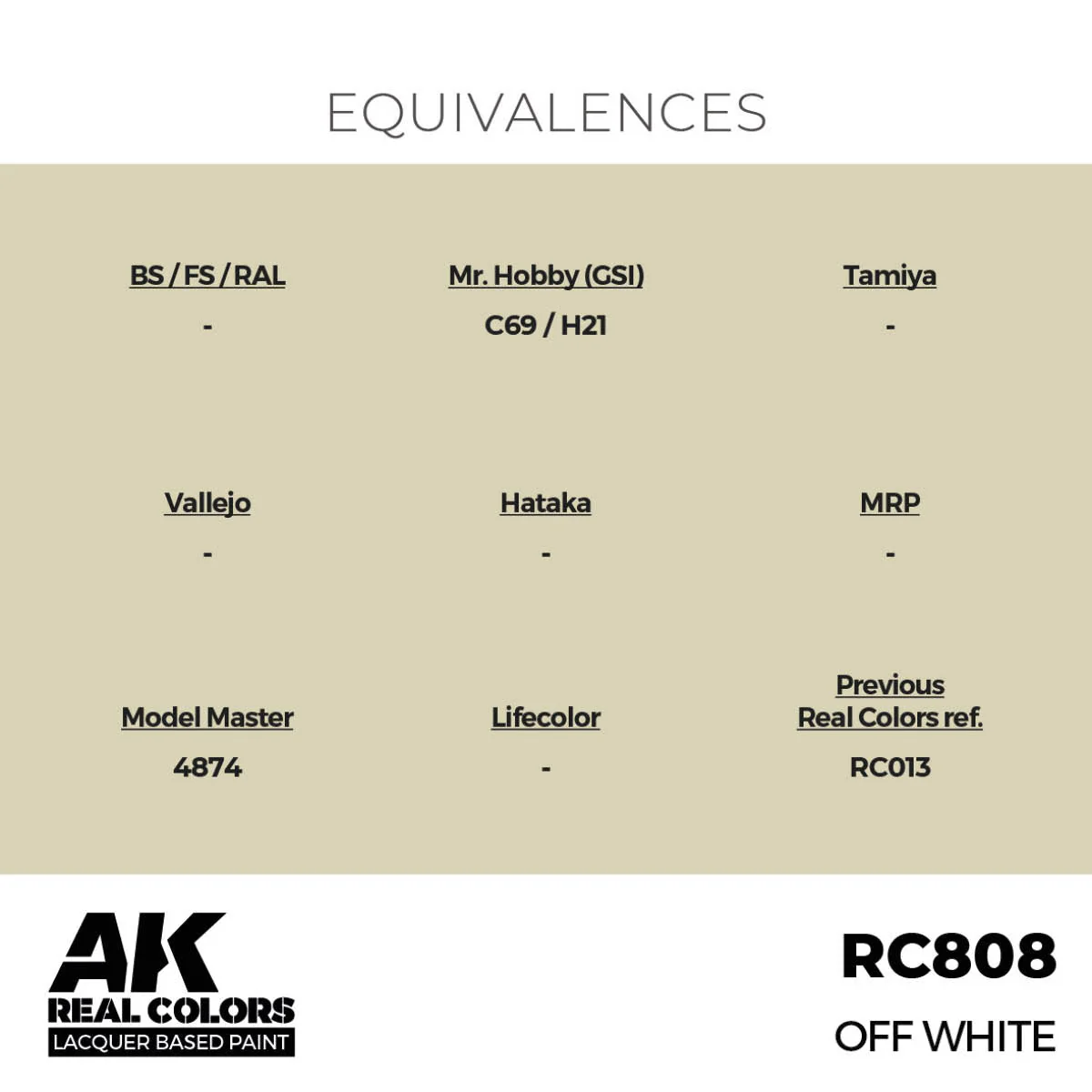 AK Interactive Real Colors - Off White 17ml. (RC808) - Image 3