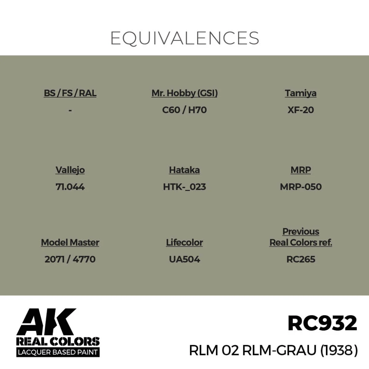 AK Interactive Real Colors - RLM 02 Rlm-Grau (1938) (RC932) - Image 3