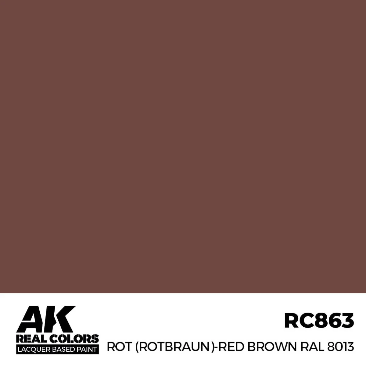 AK Interactive Real Colors - Rot (Rotbraun)-Red (Red Brown) RAL 8013 (RC863) - Image 2