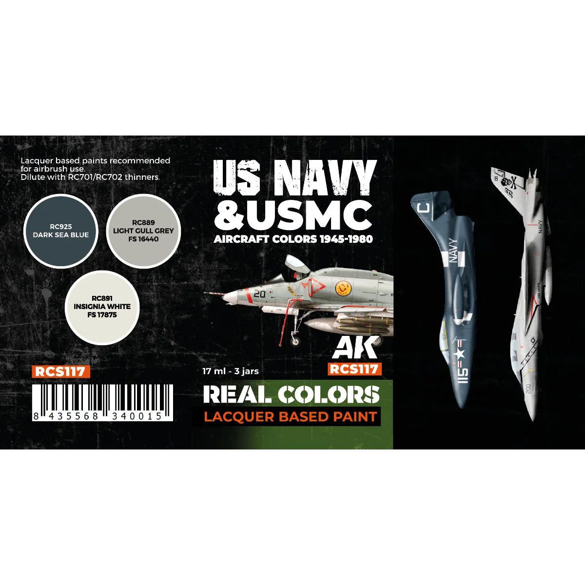 AK Interactive Real Colors - US Navy & USMC Aircraft 1945-1980 Set (RCS117) - Image 2