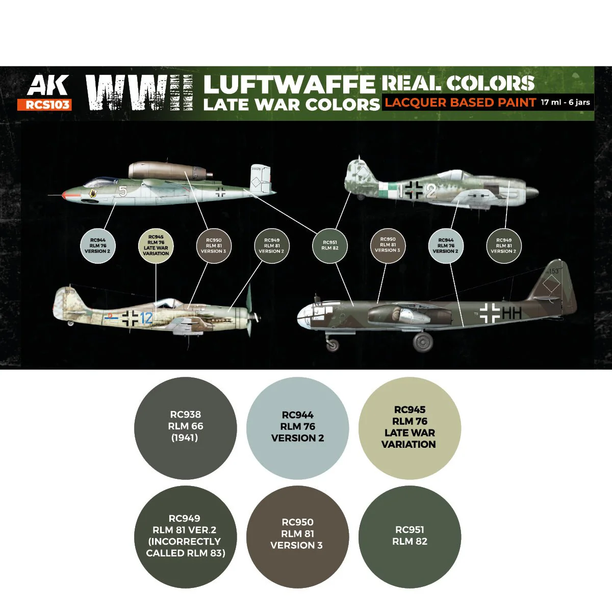 AK Interactive Real Colors - WWII Luftwaffe Late War Set (RCS103) - Image 2