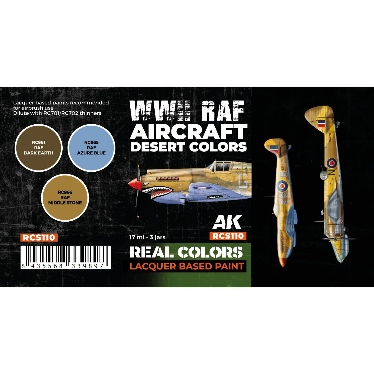 AK Interactive Real Colors - WWII RAF Aircraft Desert Set (RCS110) - Image 2