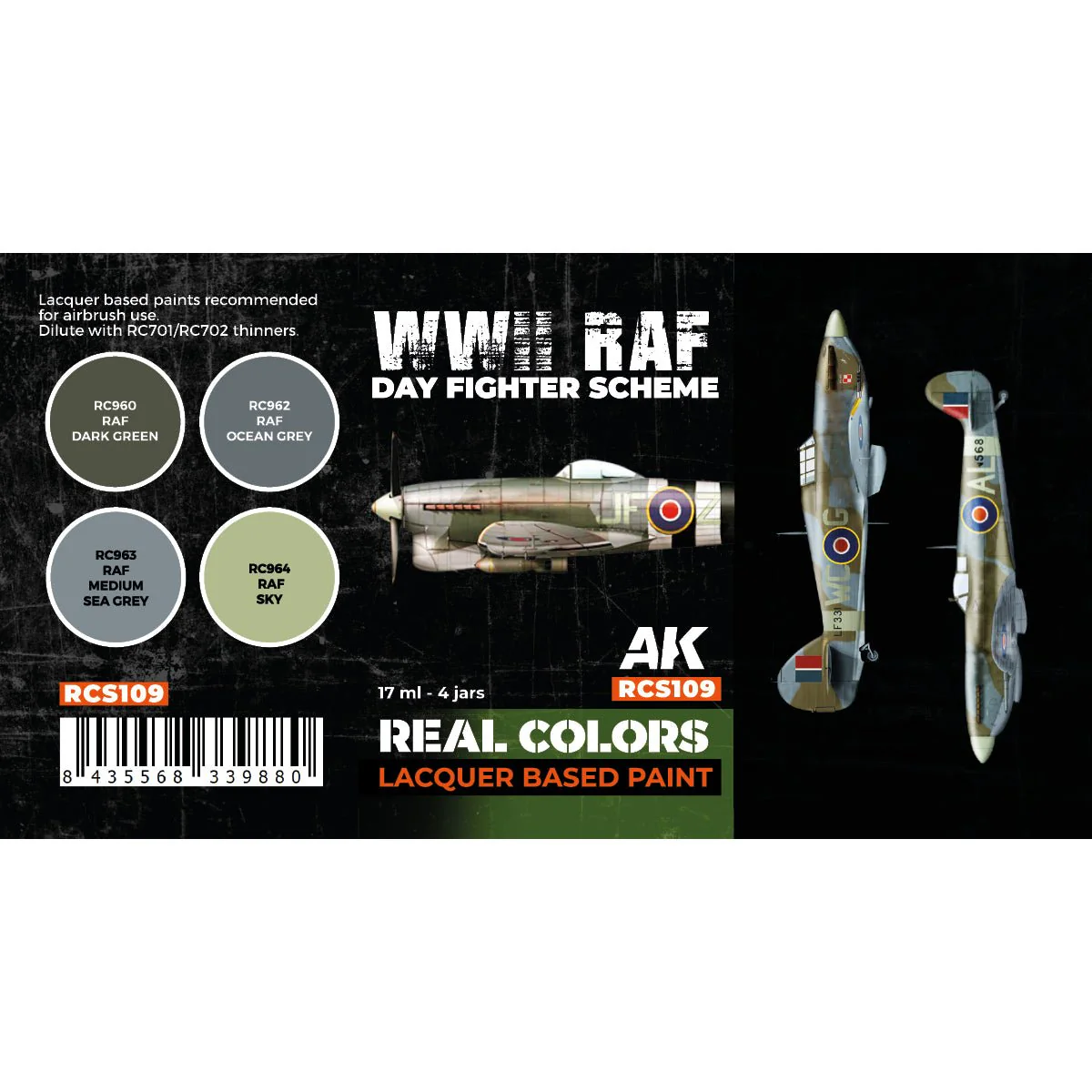AK Interactive Real Colors - WWII RAF Day Fighter Scheme Set (RCS109) - Image 2