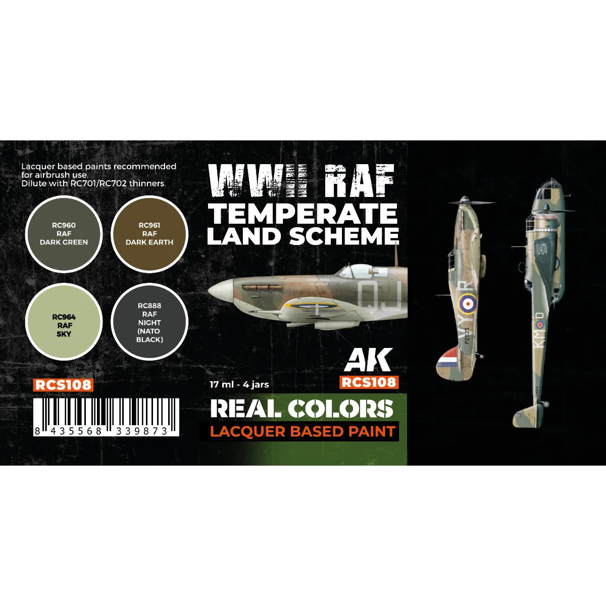 AK Interactive Real Colors - WWII RAF Temperate Land Scheme Set (RCS108) - Image 2