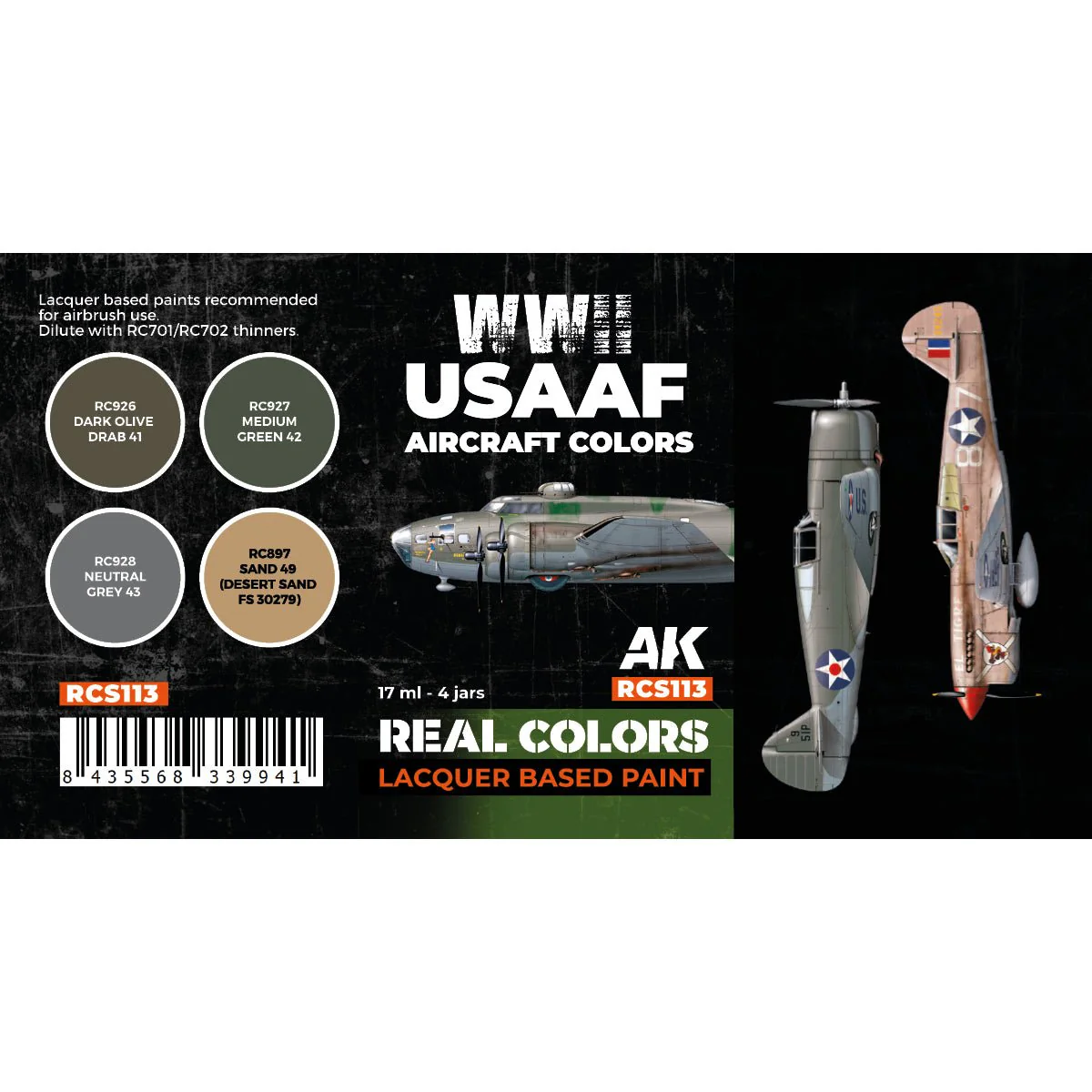 AK Interactive Real Colors - WWII USAAF Aircraft Set (RCS113) - Image 2