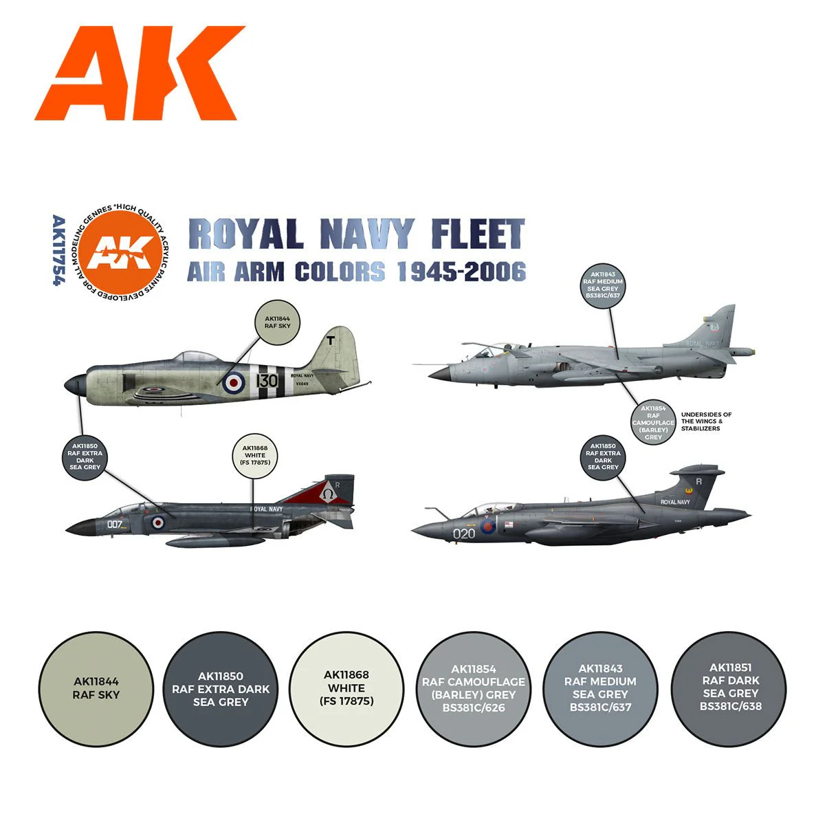 AK Interactive - Rn Fleet Air Arm Aircraft Colors 1945-2010 Set 3G (AK11754) - Image 2