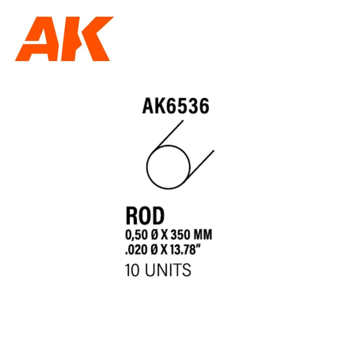 AK Interactive - Rod 0.50 Diameter X 350mm - Styrene Strip (AK6536) - Image 3