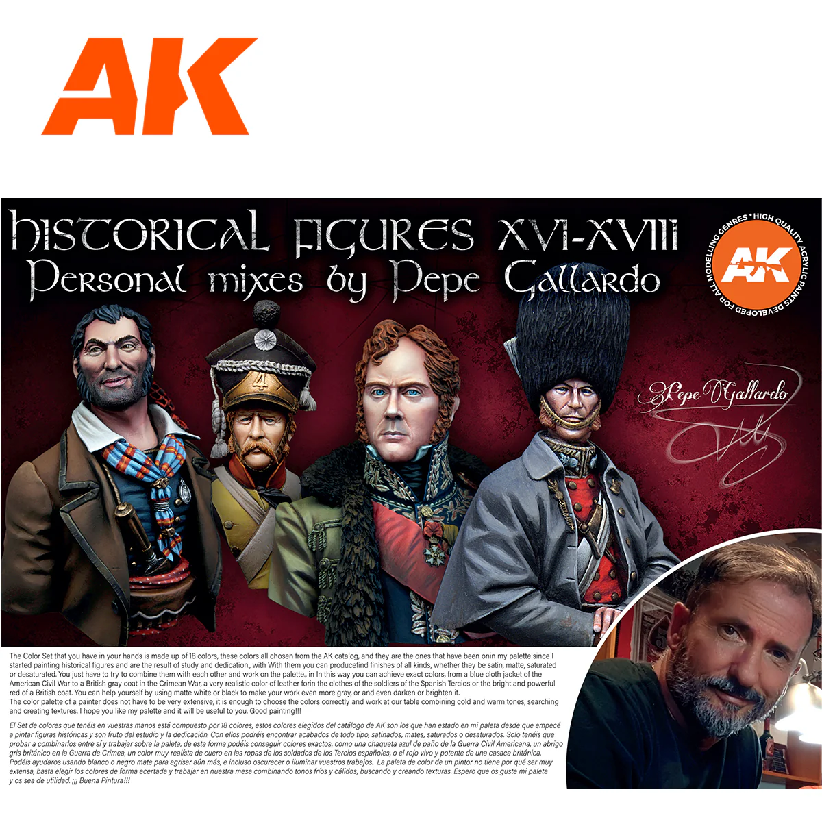 AK Interactive Signature Set - Historical Figures XVI-XVIII by Pepe Gallardo (AK11762) - Image 3