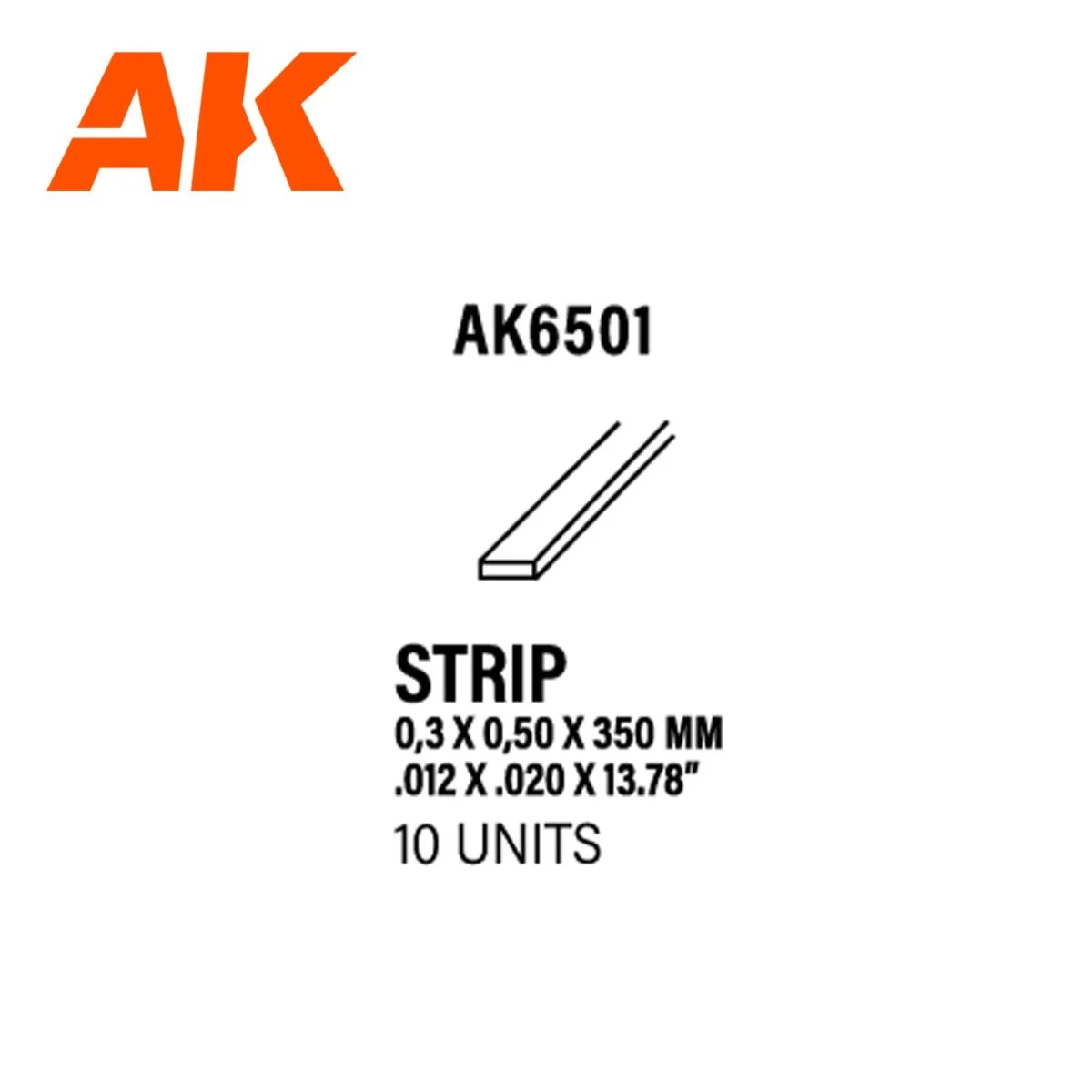 AK Interactive - Strips 0.30 X 0.50 X 350mm - Styrene Strip (AK6501) - Image 3