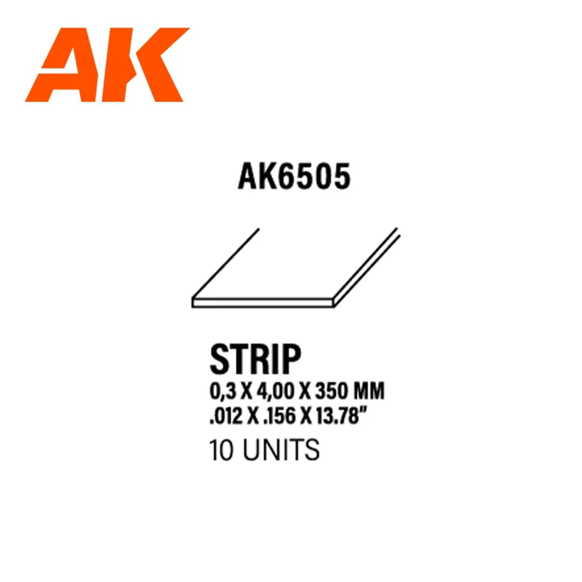 AK Interactive - Strips 0.30 X 4.00 X 350mm - Styrene Strip (AK6505) - Image 3