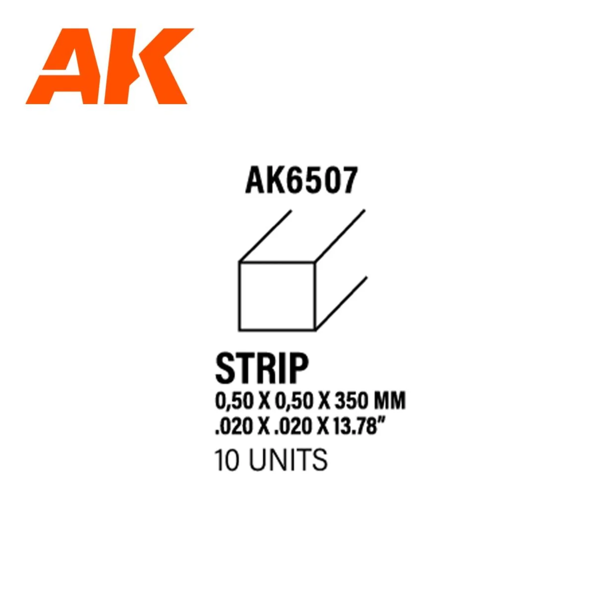 AK Interactive - Strips 0.50 X 0.50 X 350mm - Styrene Strip (AK6507) - Image 3