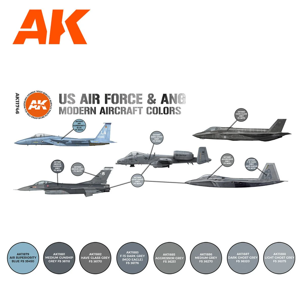 AK Interactive - US Air Force & Ang Modern Aircraft Colors Set 3G (AK11746) - Image 2