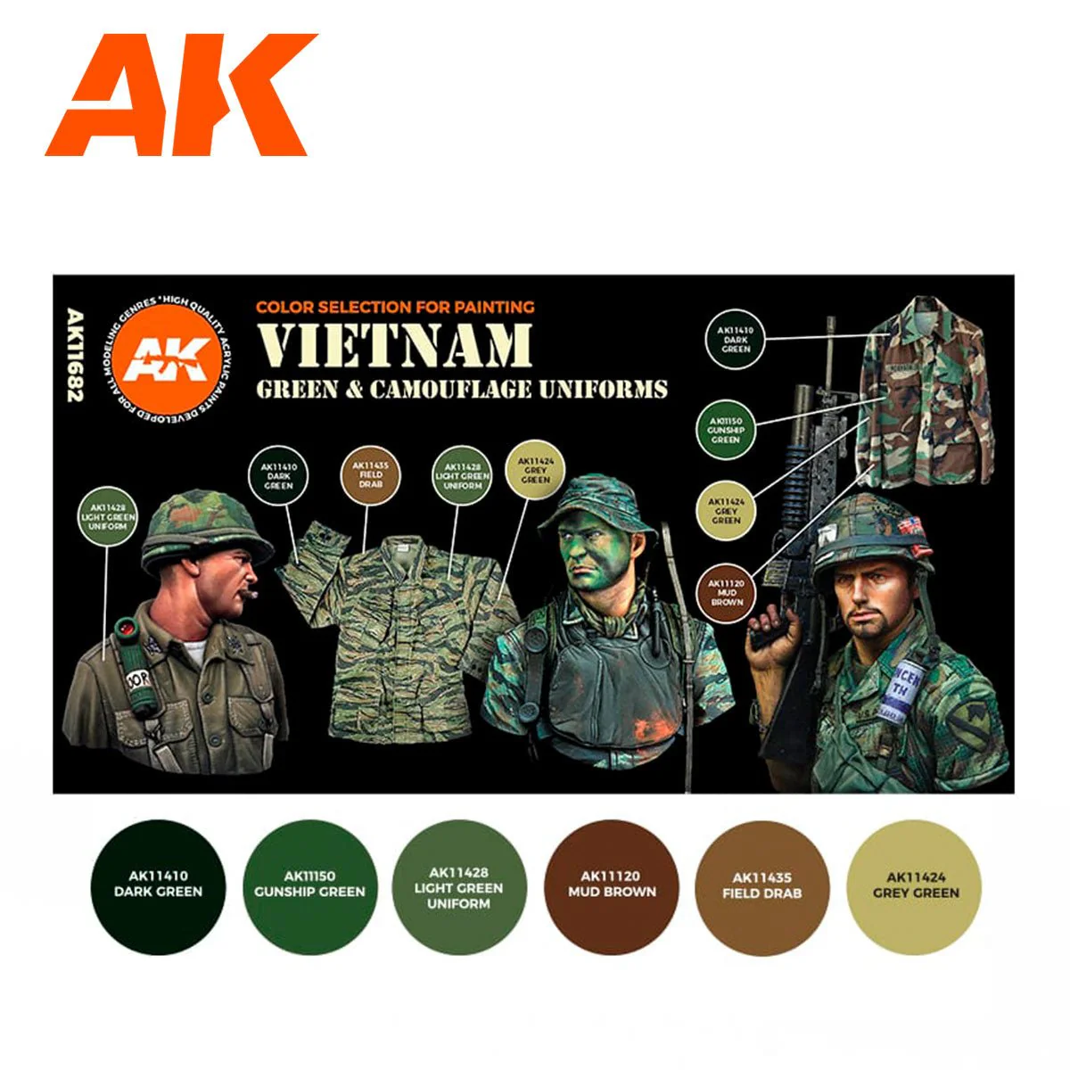 AK Interactive - Vietnam Green and Camouflage Colors 3G (AK11682) - Image 2