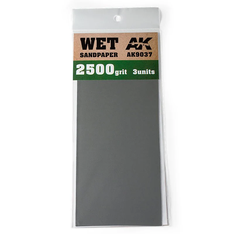 AK Interactive - Wet Sandpaper 2500 Grit (Pack of 3) (AK9037)