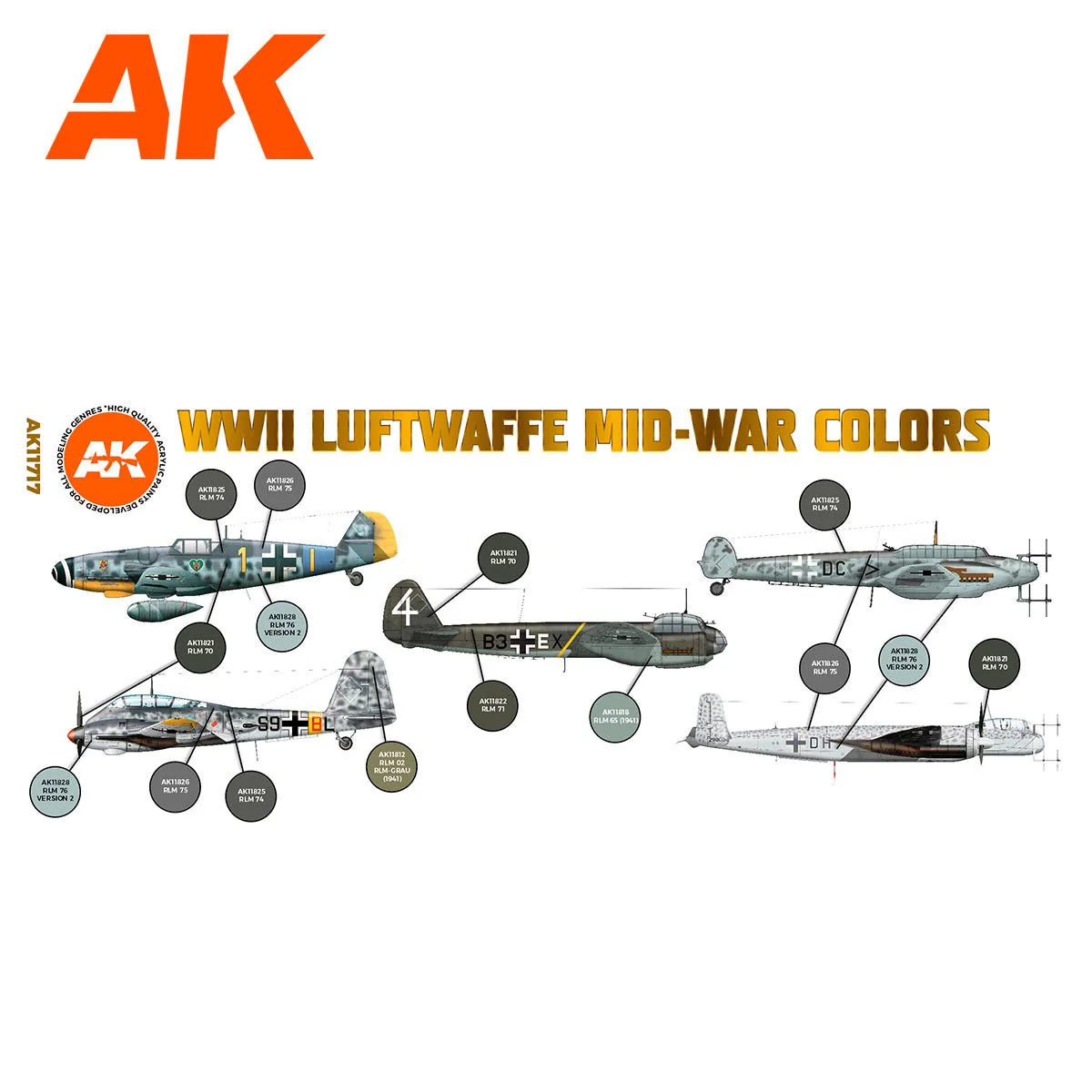 AK Interactive - WWII Luftwaffe Mid-War Colors Set 3G (AK11717) - Image 2