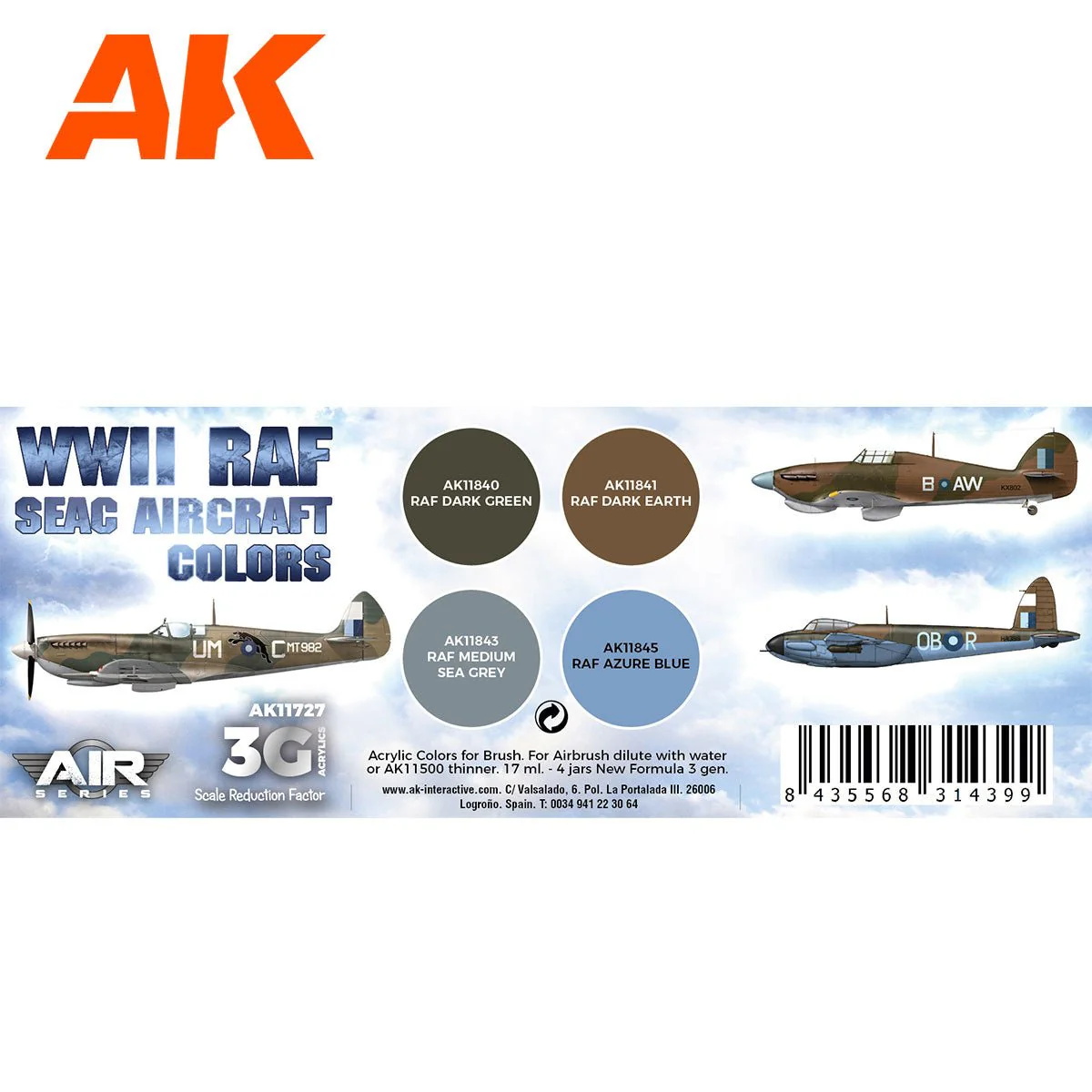 AK Interactive - WWII RAF SEAC Aircraft Colors Set 3G (AK11727) - Image 2
