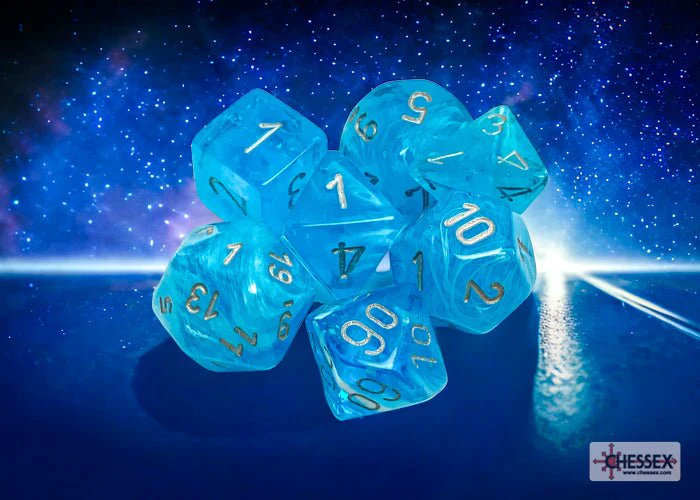Chessex - Borealis Polyhedral 7 Dice Set - Luminary Sky Silver - Image 2