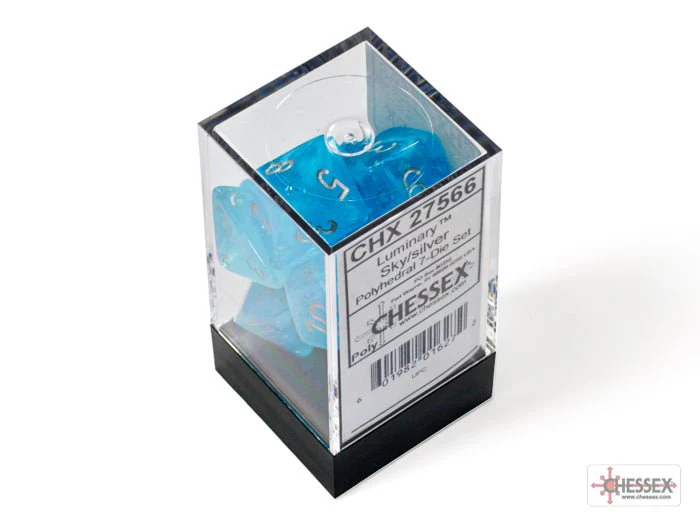 Chessex - Borealis Polyhedral 7 Dice Set - Luminary Sky Silver - Image 3