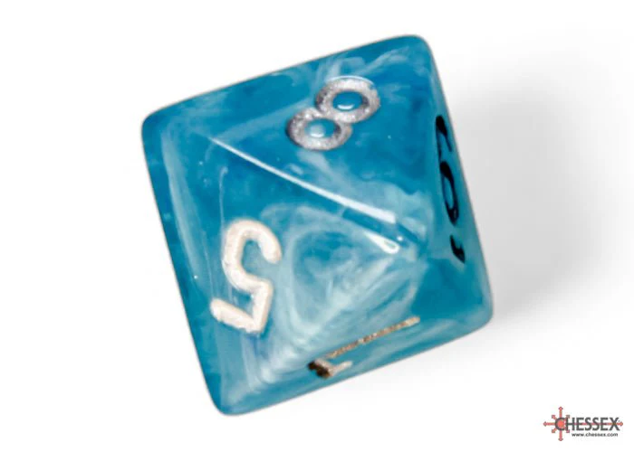 Chessex - Cirrus Polyhedral 7 Dice Set - Aqua with Silver - Image 10