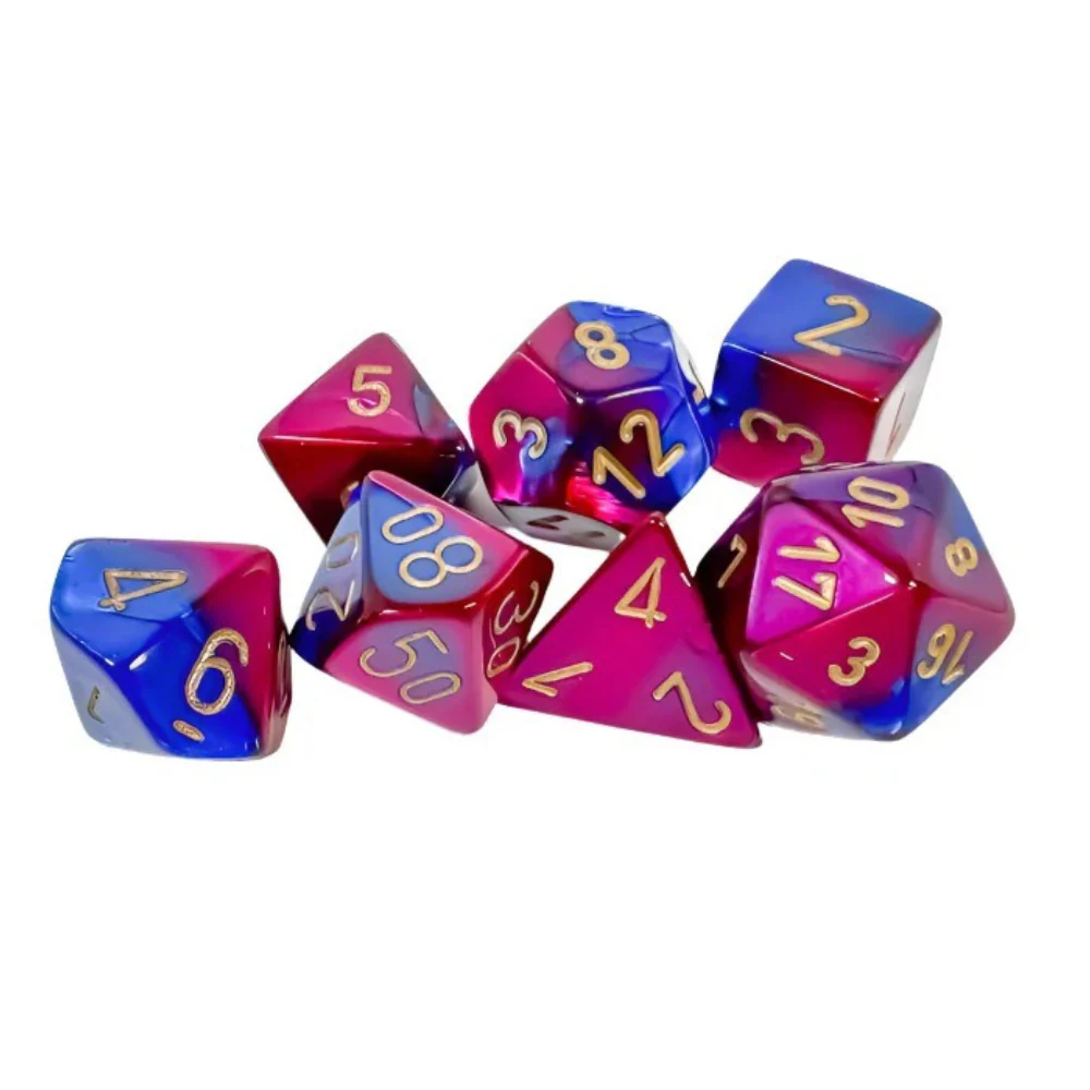 Chessex - Gemini Polyhedral 7 Dice Set - Blue-Purple with Gold