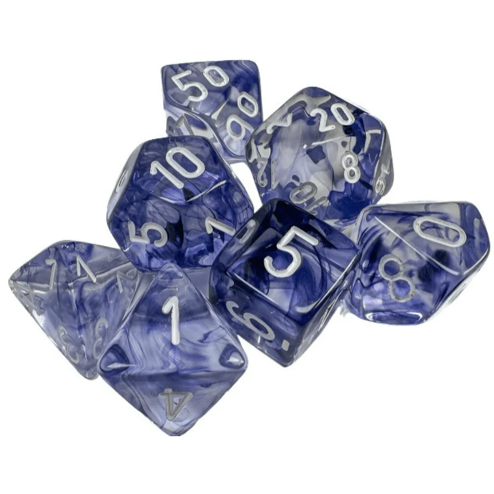 Chessex - Nebula Polyhedral 7 Dice Set - Black with White