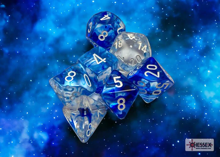 Chessex - Nebula Polyhedral 7 Dice Set - Dark Blue with White - Image 2